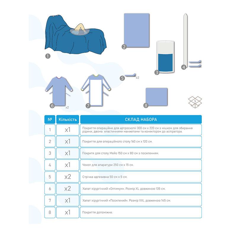 AR-18 Комплект покриттів для артроскопії коліна AR-18 «Meditec®». Стерильне.